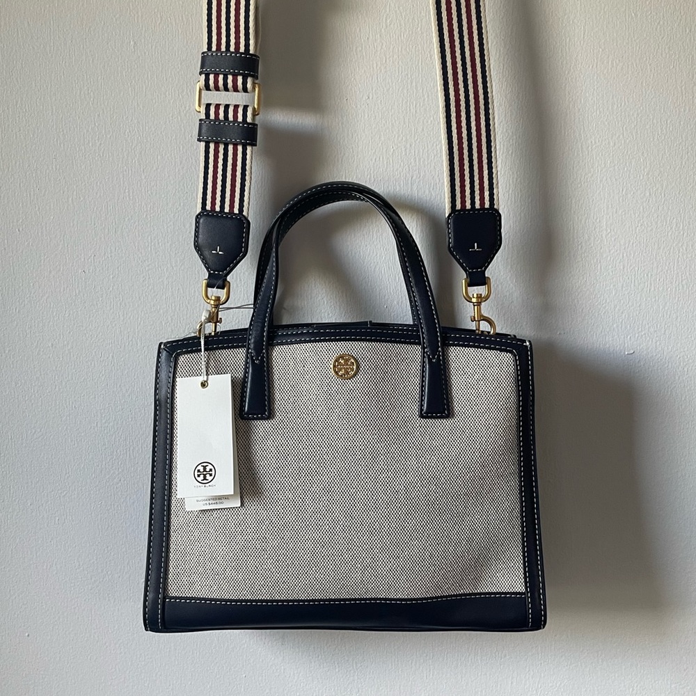 W/ TAGS NEVER USED - Tory Burch Walker Canvas Small Satchel
